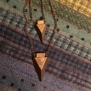 Double chain arrow necklace
